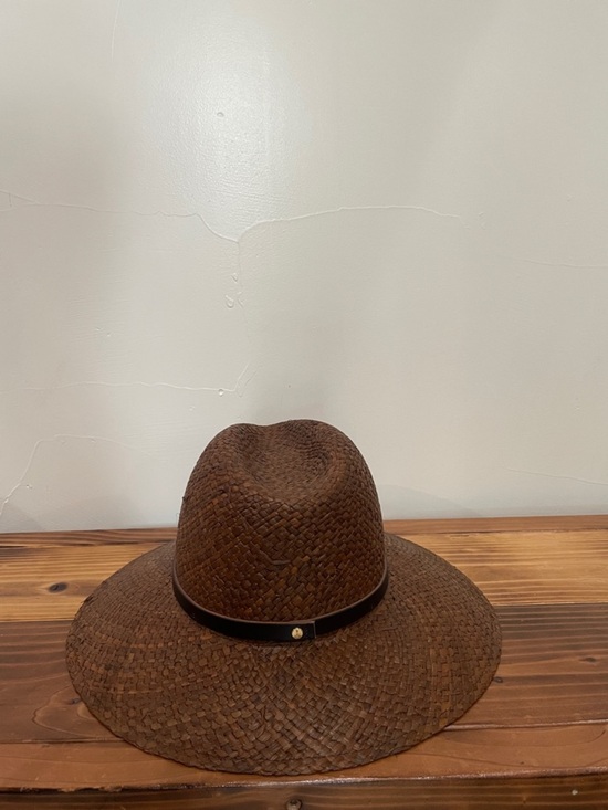 Janessa Leone Dora Raffia Straw Fedora Hat Brown main image 7